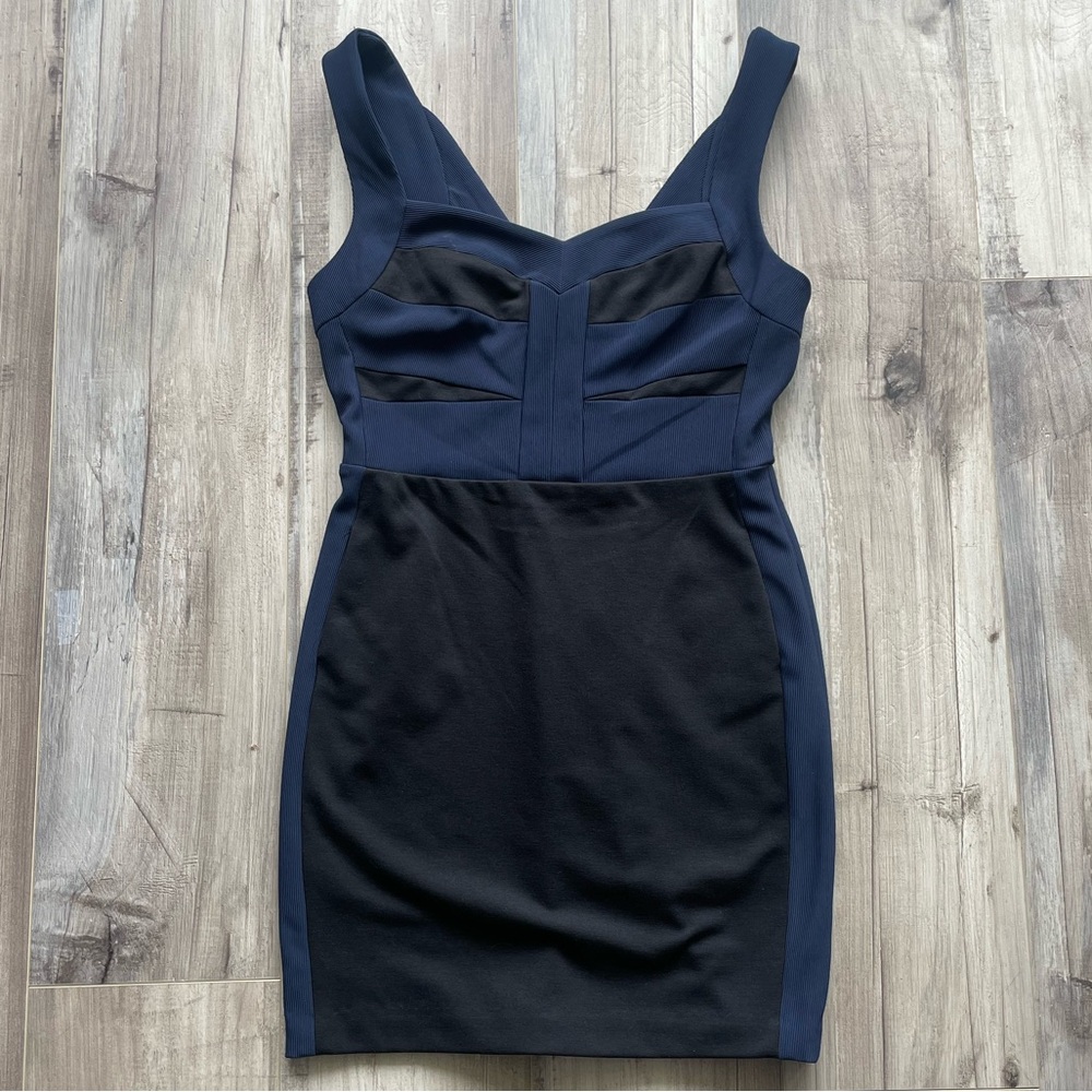 BCBGeneration Navy & Black Bodycon Bandage Dress